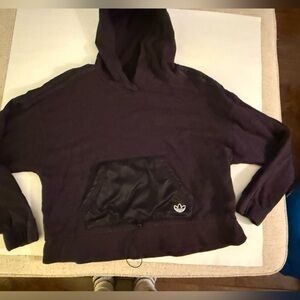 Adidas Black cropped hoodie with Logo